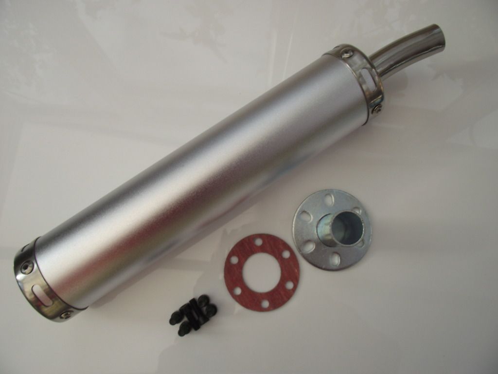 2 Stroke Exhaust End Can Universal Fitting Silver Silencer RGV NSR TZR KR1S